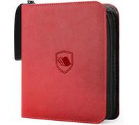 1200 Pockets Trading Card Binder, PU Cover Zipper Card Collection Album, Sturdy Card Folder Holder for MTG, TCG, Game Cards, Sports Cards (Red, 12 Pocket)