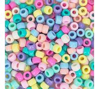 1200 Pony Beads Bulk, 9 Macaron Candy Color, Kandi Hair Beads, Jewelry Bracelet Making Kit, DIY Crafts Necklace Make Party Gifts