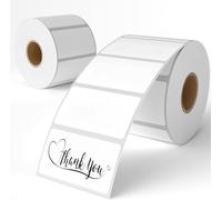 1200 Premium Self-Adhesive Address Labels on a Roll of 60 mm x 40 mm Thermal Labels for the Office, Food Labels for the Kitchen (2 Roll, 600 Labels Per Volume)