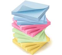 1200 Sheets Sticky Notes, 76x76mm 12 Pads, Super Sticking Power, Recyclable, Bright Colors, Clean Removal, Self-Stick Notes for Post for Offices Home School Use