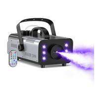 1200 W Fog Machine with Remote Control, Mini Smoke Machine with 6 RGB LEDs, LED Light Effect, Party Disco Beam Colours, Strobe, Fog Smoke Machine for DJ Disco Party, Weddings, Halloween, Club, Stage