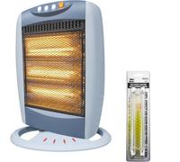 1200 Watt 3 Bar Halogen Heater With 2 Replacement Tubes Instant Heat With 3 Settings Home Office Living Room