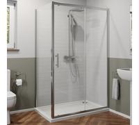 1200 x 700mm Sliding Shower Door & Side Panel Enclosure 6mm Glass Screen Framed