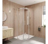 1200 x 800mm LH Offset Quadrant Shower Enclosure Frameless 8mm Safety Glass