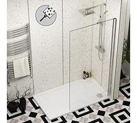 1200 x 800mm Walk in Shower Enclosure with Pearlstone Tray - 760mm Wet Room Shower Screen Easy Clean Glass