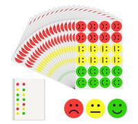 1200 x Smiley Stickers, Round Red Yellow Green Traffic Light, Mood Stickers, for Presentation Cards, Presentation Case, Reward Stickers, DIY Cute