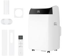 12000 BTU Portable Air Conditioner 5-in-1, Energy Efficient Mobile AC with Cooling, Fan, Dehumidifier, Ventilation, Dual Digital Display, 24H Timer, Sleep Mode, Window Kit for Rooms up to 550sq.ft