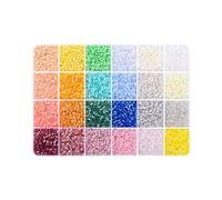 12000 Fuse Beads 2.6mm 24 Multicolour Iron Pixel Art Beads Craft Kit Kids DIY Activity Birthday Christmas Gift Set (Beige, 19 * 13 * 2)