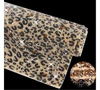 12000 Leopard Print Rhinestone Sticker Diamond Bling Crystal Self Adhesive Diamond Bling with 2 mm Rhinestone DIY Gif Christmas Decoration Stickers for Crafts Well (Brown Leopard ,9.4 Inch x 7.9 Inch)