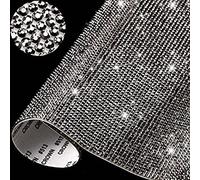 12000 Pieces 2mm Bling Bling Rhinestone Sheet DIY Car Decoration Self Adhesive Heat Repair Glitter Crystal Gem Sticker for Car & Craft Decoration (Black Ab Color)