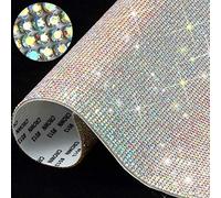 12000 Pieces Bling Bling Crystal Rhinestones Sticker DIY Car Decoration Sticker Self-Adhesive Glitter Rhinestones Crystal Gem Stickers for Car and Present Decoration, 9.4 x 7.9 Inch (AB Color)