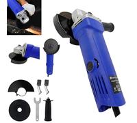 12000 RPM Angle Grinder Disc Cutter With Wheel Guard - 115mm Mini Wood Cutter 2000W With Spanner for Cutting/Grinding/Polishing/Sharpening (Blue)