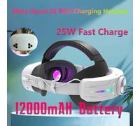 12000mAh Battery Pack Head Strap for Meta Quest 3s VR Accessories 2024 Oculus Quest 3 S RGB Eilte Halo Headstrap 25W Fast Charge all Black