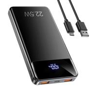 12000mAh Power Bank 22.5W Fast Charging USB-C Portable Battery Pack, Universal Compatibility, LED Display, Slim Design External Charger for Mobile Phones and Tablets 3 Ports