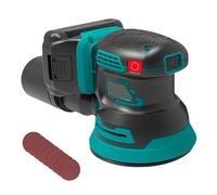 12000rpm Brushless Random Orbital Electric Sander, 125mm Concrete Grinder with 9 Sandpapers, 3 Speed Adjustable, 18V Battery Power, Polishing Grinding, for Construction