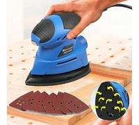 12000RPM Mouse Detail Sander with Dust Collection, 130W Random Orbit Sander with 6Pcs Sandpapers, Electric Corner Palm Hand Sanding Machine for Wood, DIY Job, Home Decoration, Furniture Finishing