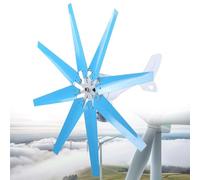 12000W Blue Wind Turbine with Solar Controller - High-Efficiency Wind Generator Kit for Home Use, 8-Blade Wind Mill/Power Turbine (24V)