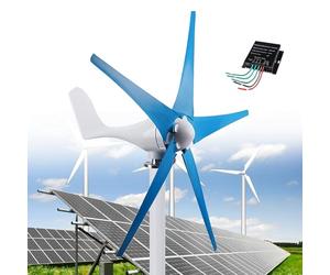 12000W Wind Power Generator Kit, 12V/24V/48V DC Windmill, 5-Blade Automatic Windward Adjustment, 3 Phase AC Permanent Magnet Generator with Controller