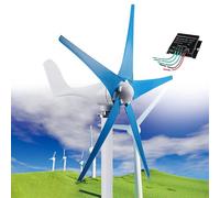 12000W Wind Turbine Generator Kit for Home, Wind Generator 12V/24V/48V, Low Start-Up Speed Free-Energy Generator Wind Power Generator Kit, Industrial Energy Windmill Generator,Blue-48V