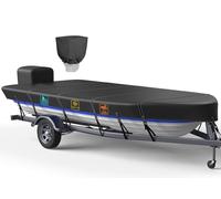 1200D 5-Layer Jon Boat Cover 12-14ft with Motor Cover | Super Waterproof (2-Layer PU, 1" Seam Tape) | UV Resistant