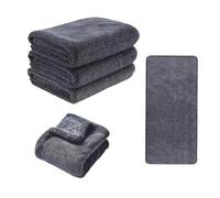 1200GSM Microfibre Car Drying Towel - Giant XL Twisted Loop Double-Layer Thickened - Lint Free, Super Absorbent for Fast Streak-Free Drying & Auto Detailing (Red binding single-sided,40*40CM)