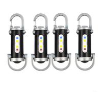 1200LM Super Bright for Mini Keychain Flashlight, Type-C USB Rechargeable Cob Work Light, Pocket Torch With 3 Lighting Modes, High Brightness, Low Brightness, Flashing, Waterproof Camping Torch(4pcs)