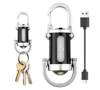 1200LM Super Bright Mini Keychain Flashlight, Waterproof Rechargeable Lumilink Mini Flashlight, High Lumens EDC Pocket Flashlight for Emergency Power Outdoor Hiking Camping, Red/Blue Strobe, Black