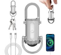 1200lm Super Bright Mini Keychain Flashlight Waterproof, Ultra-Bright LED Keychain Flashlight, Portable LED Work Light Keychain Pendant with Power Bank & 8 Modes for Camping, Hiking, Emergency (White)