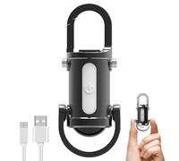 1200LM Super Bright Mini Keyring Torch Waterproof Mini LED Torch Key Ring Torch LED Rechargeable with Power Bank for Outdoor Camping (Black)