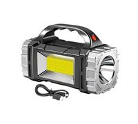 1200mah Solar Rechargeable Spotlight Flashlight, Waterproof Emergencies Hand Crank Torch, Portable Lightweight Survival Lights for Indoor Outdoor Camping Hiking