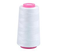 1200Meters White Polyester Jean Thread 3MM Wide Strong Sewing Thread for Leather/Canvas/Denim