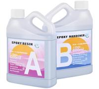 1200ml Epoxy Resin Kit - Crystal Clear Resin and Hardener, No Yellowing, No Bubbles Casting with Mixing Sticks and Cups, Best for DIY, Crafts, Beginners, Easy Mix 1:1 Ratio