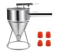1200ML Pancake Batter Dispenser, Stainless Steel Funnel Cake Dispenser with Stand Heavy Duty Baking Tool for Cupcake Waffles Cakes