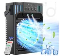 1200Ml Portable Air Conditioner Cooling Fan, Mini Air Conditioning Unit with Remote,Quiet 3 Wind Speeds & Cool Mist, 2-8H Timer & 7 LED Light, Personal Air Cooler Fan for Room,Home,Office(10w)
