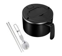 1200ml Rapid Ramen Bowl with Filterable Lid, 304 Stainless Steel Noodle Bowl with Spoon Chopsticks,Double Insulated Sealed Pasta Bowl with Handle and Lid,Dishwasher Safe Portable Soup Bowl for Dorm