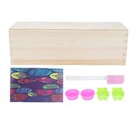 1200ml Silicone Rose Soap Mold with Double Open Wooden Box, DIY Soap Making Kit and Baking Mold Set, Sky Blue Reusable Kitchen Craft Tool for Cakes Chocolates Soaps