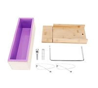 1200ml Soap Mold with Wire Cutter, Soap Making and Bread Cutting Set, Silicone Lined DIY Kitchen Tool for Candles Chocolate Ice, Oven Microwave Safe