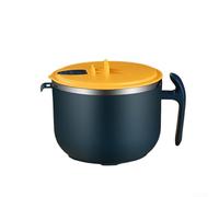 1200ML Stainless Steel Ramen Bowl with Lid and Ergonomic Side Handle for Heating in Microwave and Serving at Home or Office (Green)