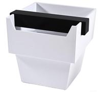 1200ml Trapezoidal Knock Box for Coffee Grounds with Reinforced Square Knocking Bar and Full-Contact Silicone Base (Ice And Frost White)