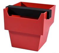 1200ml Trapezoidal Knock Box for Coffee Grounds with Reinforced Square Knocking Bar and Full-Contact Silicone Base (Passionate Red)