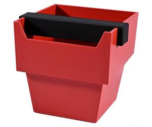 1200ml Trapezoidal Knock Box for Coffee Grounds with Reinforced Square Knocking Bar and Full-Contact Silicone Base (Passionate Red)