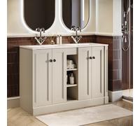 1200mm Beige Freestanding Double Vanity Unit with Basin - Windsor