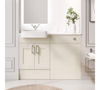 1200mm Beige Toilet and Sink Unit with Chrome Fittings - Vancouver