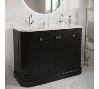1200mm Black Curved Freestanding Vanity Unit with Basin - Bowland