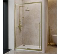 1200mm Black Sliding Shower Door 8mm Glass with Extended Handle - Pavo