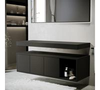 1200mm Black Wall Hung Countertop Shelves - Porto