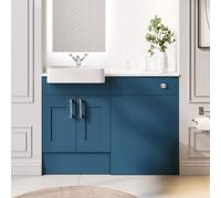 1200mm Blue Toilet and Sink Unit with Chrome Fittings - Vancouver