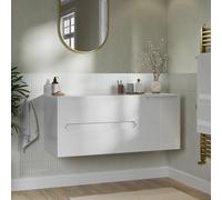 1200mm White Fluted Wall Hung Countertop Vanity Unit - Melbourne