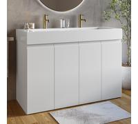 1200mm White Freestanding Double Vanity Unit with Basin - Panama