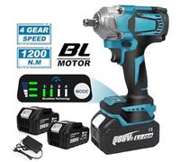 1200N.M Torque Brushless Electric Impact Wrench 1/2 inch Cordless Wrench Screwdriver Power Tool Fit for Makita 18V Battery Pin